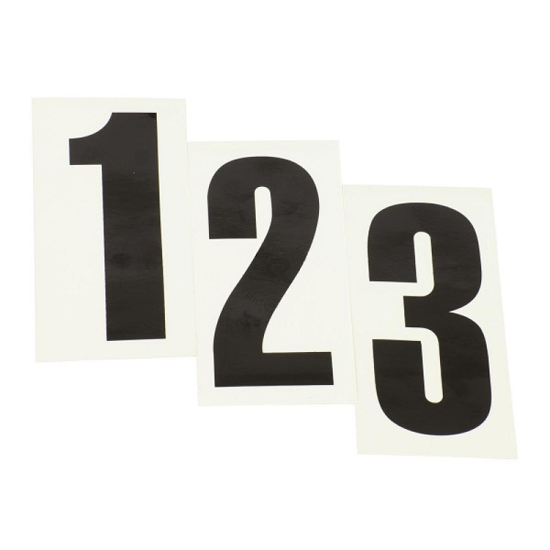 Black Adhesive Number -  Clear Background | 
