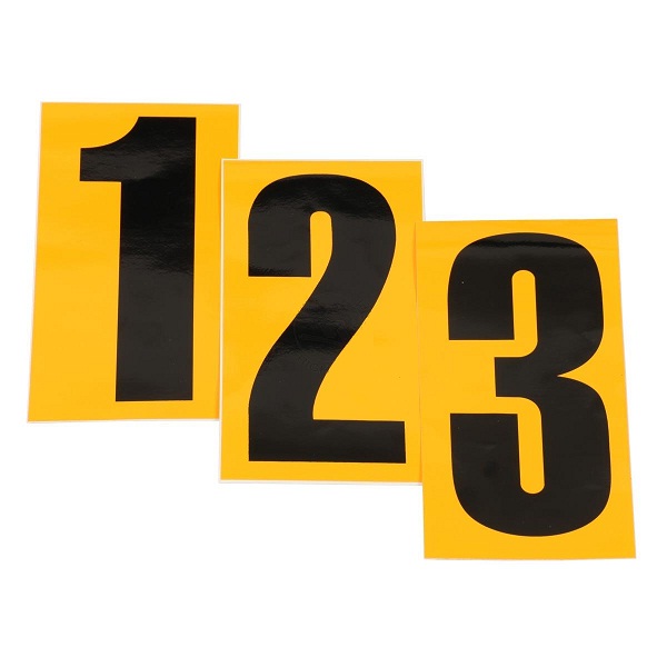Black Adhesive Number - Yellow Background | International Karting